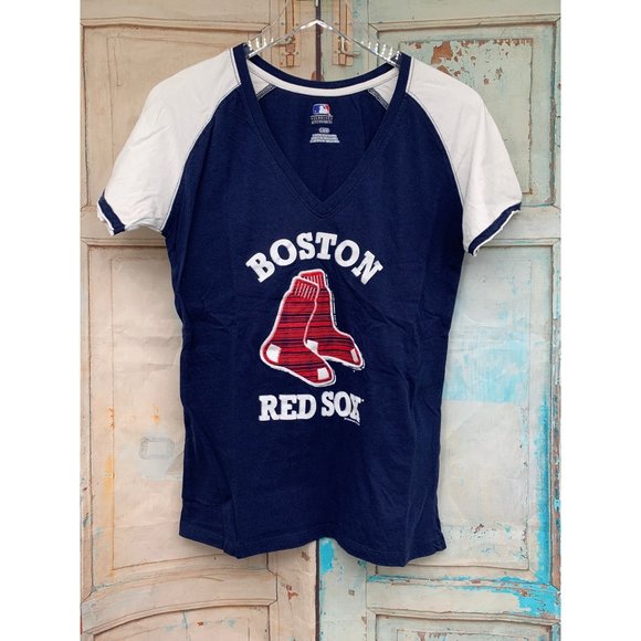 Boston Red Socks Baseball Tee  L Red, Blue, White   100% Cotton - Picture 1 of 6